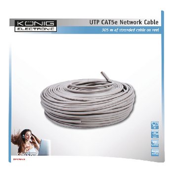 CMP-UTP5R305 Cat5e netwerkkabel op haspel utp pull box 305 m grijs stranded Verpakking foto